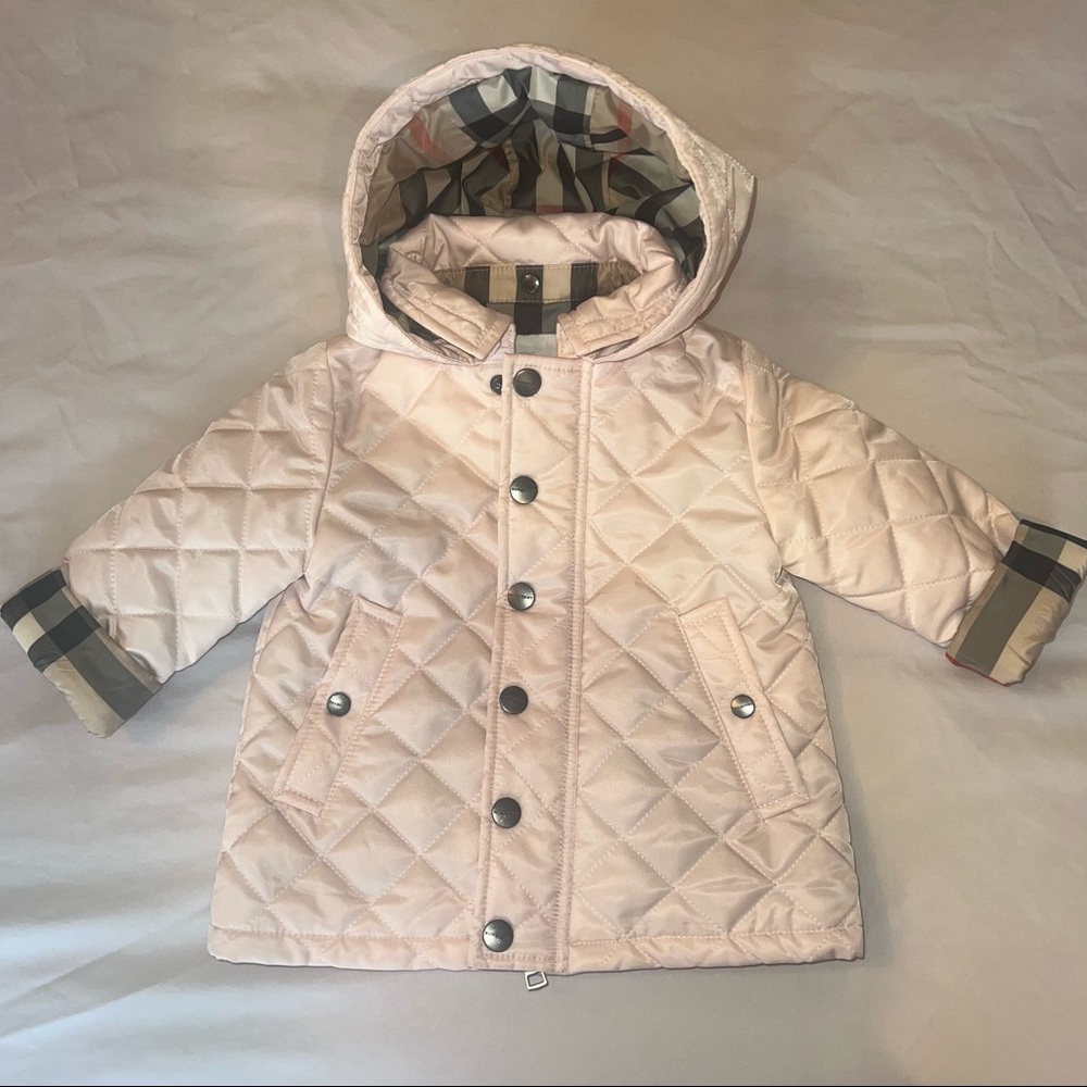 Burberry Girls Pink Quilted Coat